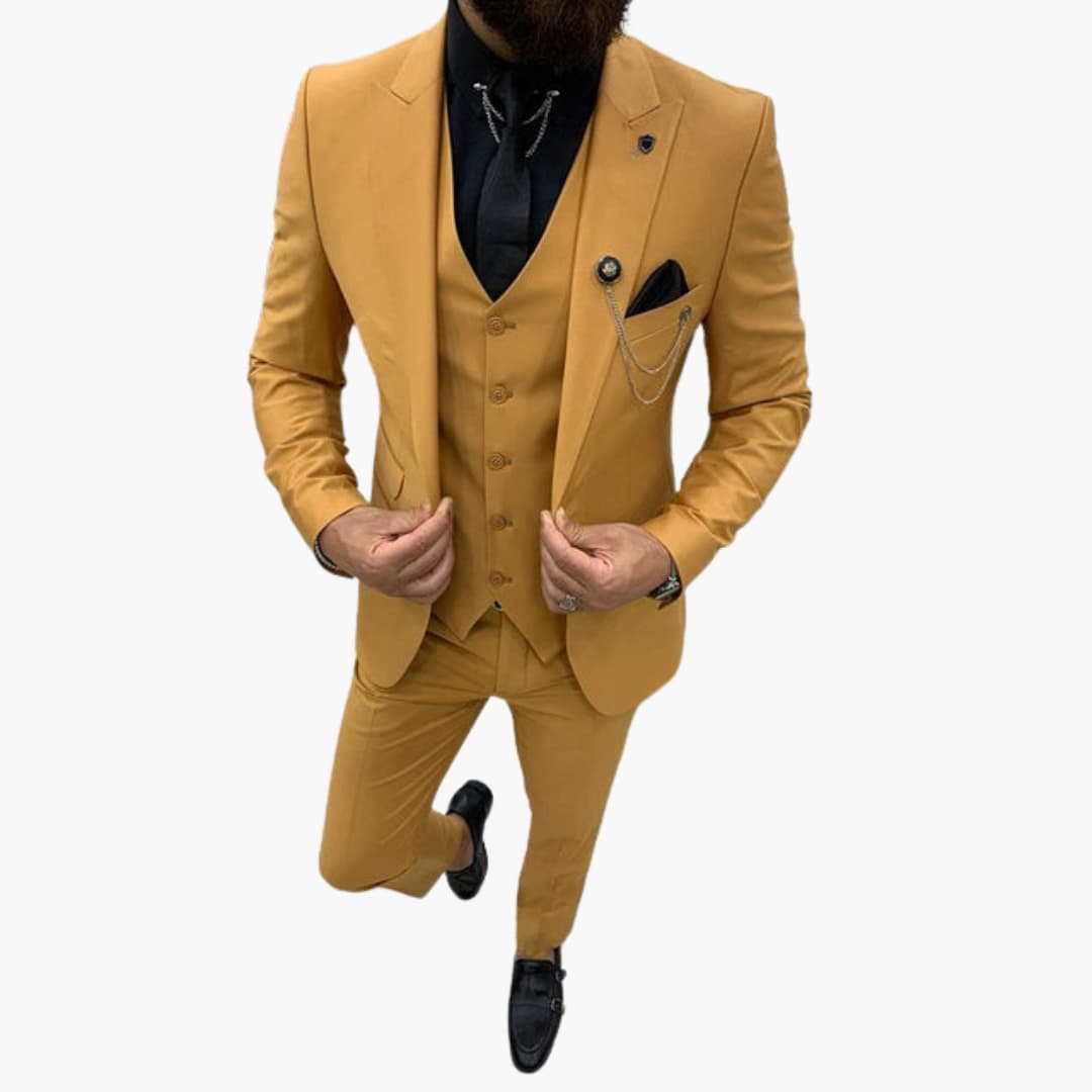 Slim Fit Anzug Set - Herrenanzug 3-teilig für Abendmode