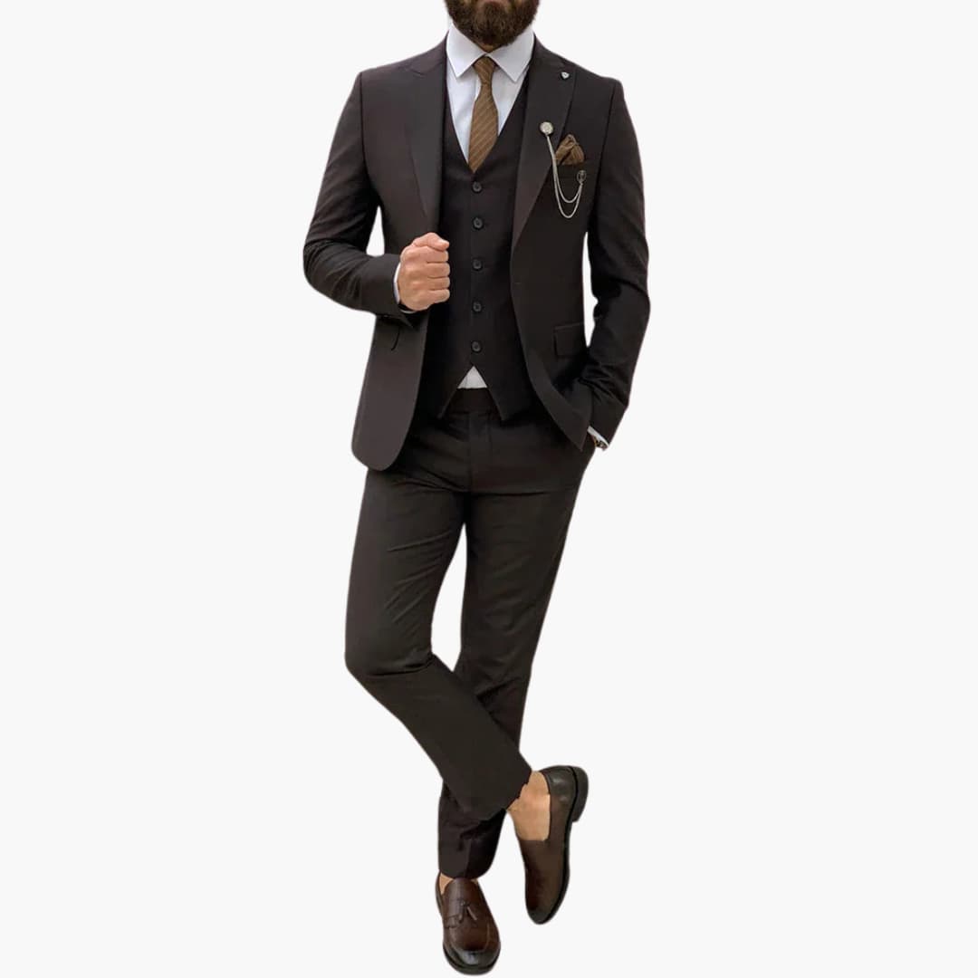 Slim Fit Anzug Set - Herrenanzug 3-teilig für Abendmode