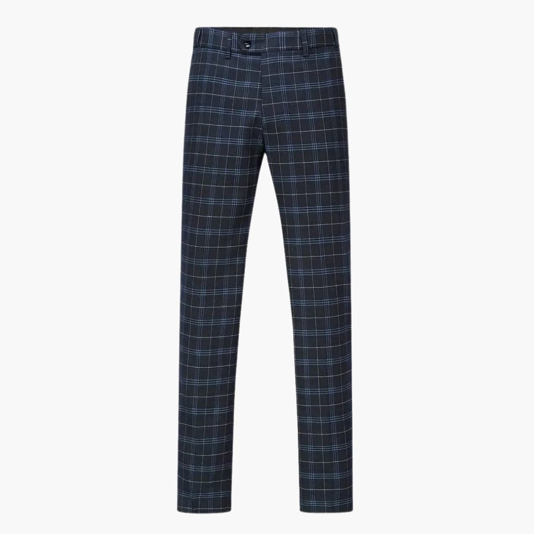 Kariertes Anzug Set - Slim Fit Herrenanzug 3-teilig Modern