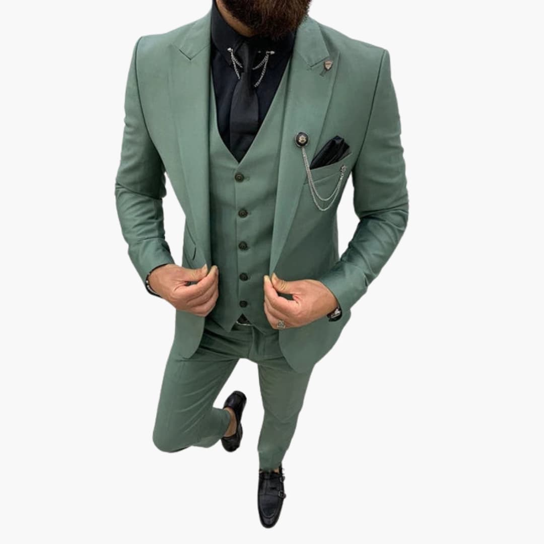 Slim Fit Anzug Set - Herrenanzug 3-teilig für Abendmode