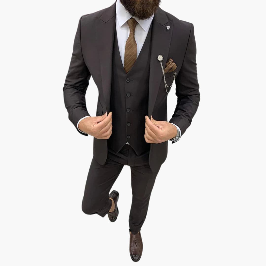 Slim Fit Anzug Set - Herrenanzug 3-teilig für Abendmode